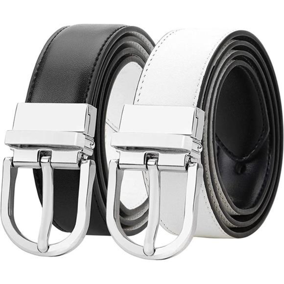 Falari Reversible Belt Genuine Leather Single Prong Buckle (1 Belt for 2 Colors) main image 5